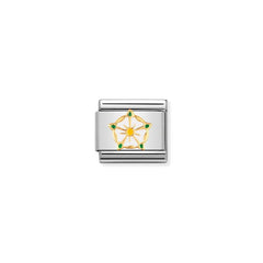 Nomination Composable Classic SYMB, U,K, Edelstahl, Email und 18K-Gold (11_White Rose of Yorkshire) 030250/11