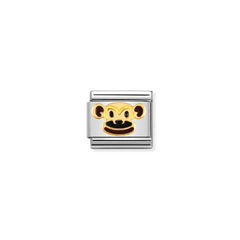 Nomination Composable Classic TIERE - LAND 1 Edelstahl, Email und 18K-Gold (12_Affe) 030248/12
