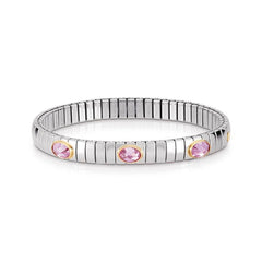 Nomination Armbaender XTE SMALL Edelstahl, 18-K-Gold u, 3 facettierten Zirkonen (003_ROSA) 042505/003