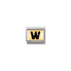Nomination Composable Classic SCHWARZE BUCHSTABEN Edelstahl und 18K-Gold (23_W) 030264/23