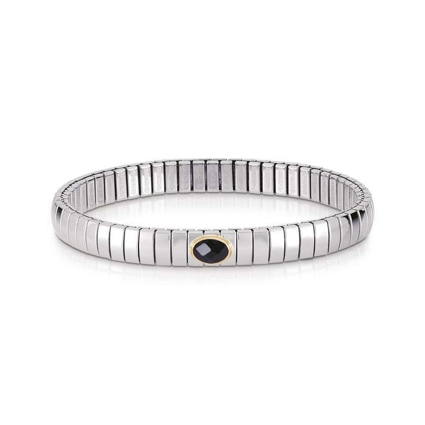 Nomination Armbaender XTE SMALL Edelstahl, 18-K-Gold u, 1 facettierten Zirkon (011_Schwarz) 042504/011