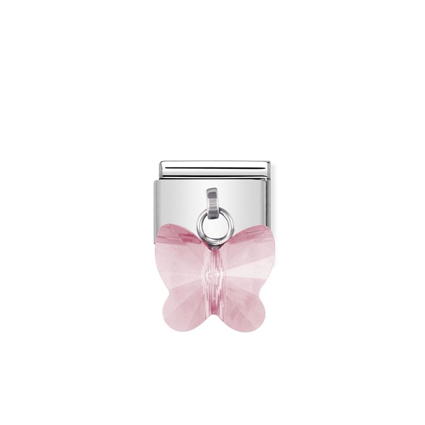 Nomination Comp, Classic CRYSTAL-ZIRKONE SCHMETTERLINGE  Edelstahl (11_Rosa) 030604/11