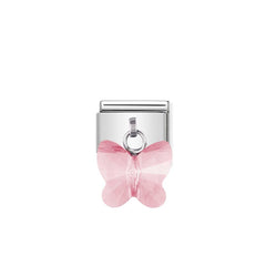 Nomination Comp, Classic CRYSTAL-ZIRKONE SCHMETTERLINGE  Edelstahl (11_Rosa) 030604/11
