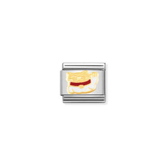 Nomination Composable Classic TIERE - LAND 1 Edelstahl, Email und 18K-Gold (14_Glueckeskatze) 030248/14