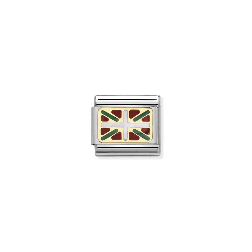 Nomination Composable Classic FLAGGE EUROPA Edelstahl, Email und 18K-Gold (46-46) 030234/46