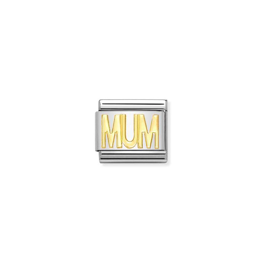 Nomination Composable Classic SCHRIFTZUGE Edelstahl und 18K-Gold (14_MUM) 030107/14
