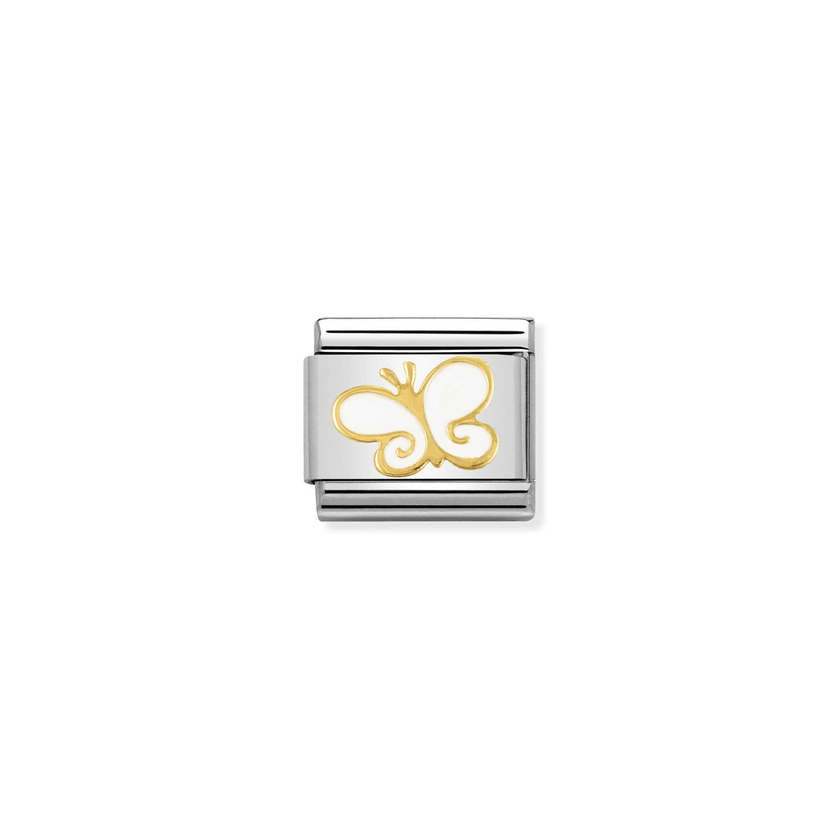 Nomination Composable Classic NATURA Edelstahl,Email und 18K-Gold (03_Schmetterling) 030278/03