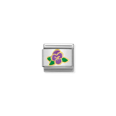 Nomination Composable Classic NATURA Edelstahl,Email und 18K-Gold (15_Veilchen) 030278/15