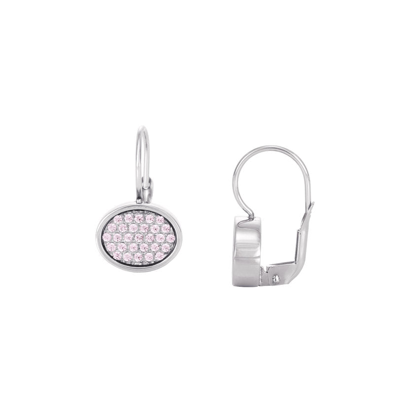 Nomination Ohrringe LOTUS aus Edelstahl, mit in 925er Silber gefasstem Cubic-Zirconia-Pave (002_ROSA) 043130/002
