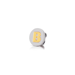 Nomination BON BON Plakette aus Stahl mit goldenen BUCHSTABEN (002_B) 065080/002