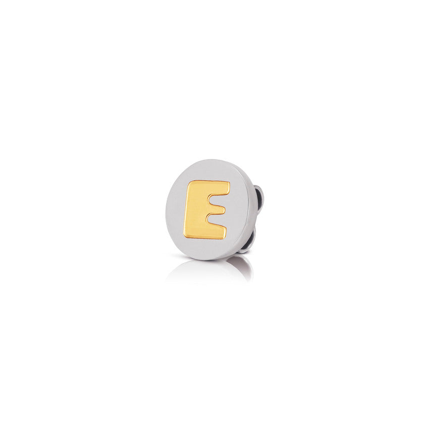 Nomination BON BON Plakette aus Stahl mit goldenen BUCHSTABEN (005_E) 065080/005