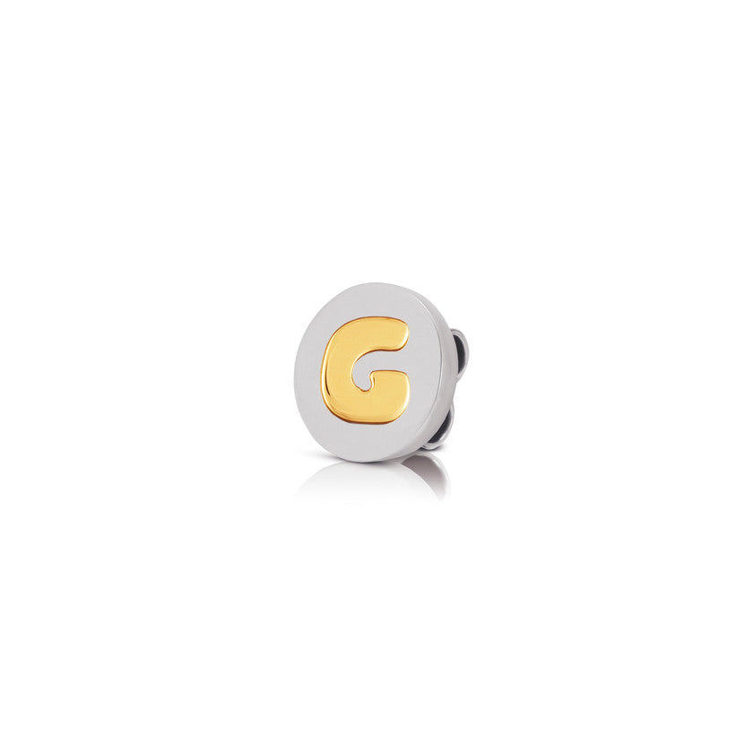 Nomination BON BON Plakette aus Stahl mit goldenen BUCHSTABEN (007_G) 065080/007