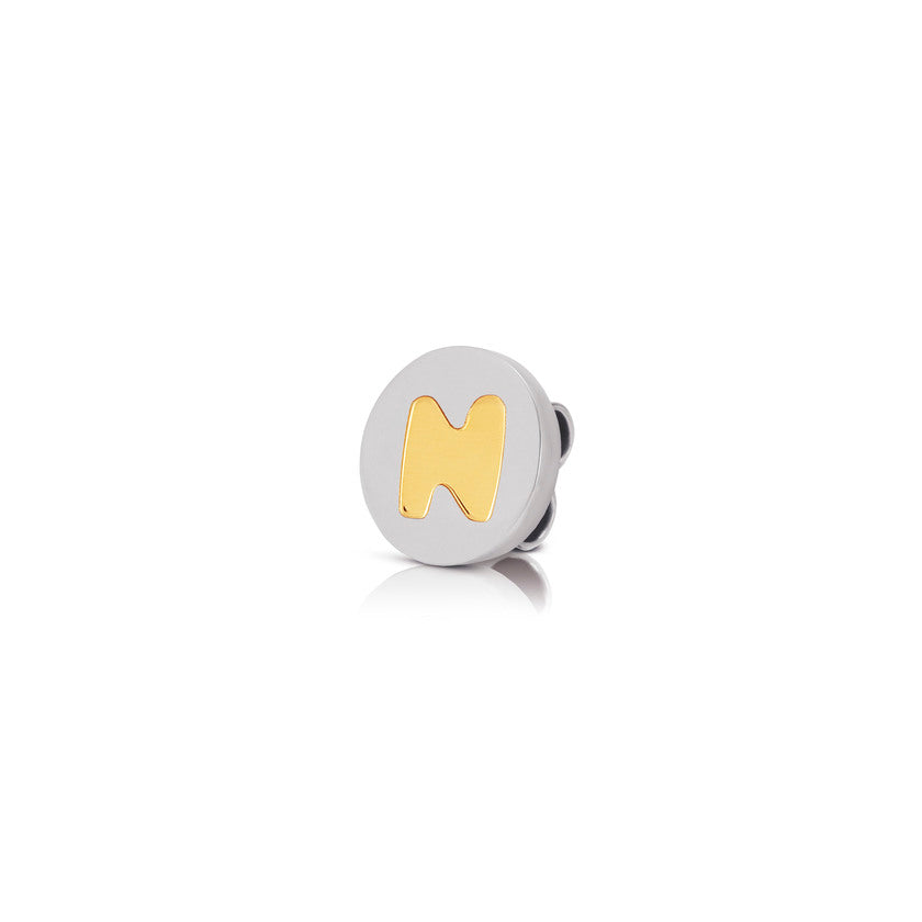 Nomination BON BON Plakette aus Stahl mit goldenen BUCHSTABEN (014_N) 065080/014