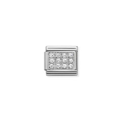 Nomination Composable Classic PAVE Edelstahl, Cubic Zirkon und Silber 925 (01_weiss) 330307/01