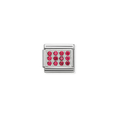 Nomination Composable Classic PAVE Edelstahl, Cubic Zirkon und Silber 925 (02_ROT) 330307/02