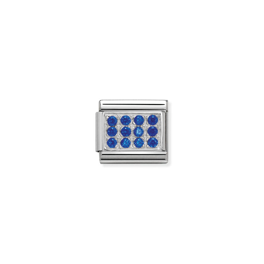 Nomination Composable Classic PAVE Edelstahl, Cubic Zirkon und Silber 925 (04_BLAU) 330307/04