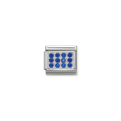 Nomination Composable Classic PAVE Edelstahl, Cubic Zirkon und Silber 925 (04_BLAU) 330307/04