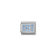 Nomination Composable Classic PAVE Edelstahl, Cubic Zirkon und Silber 925 (05_Himmelblau) 330307/05