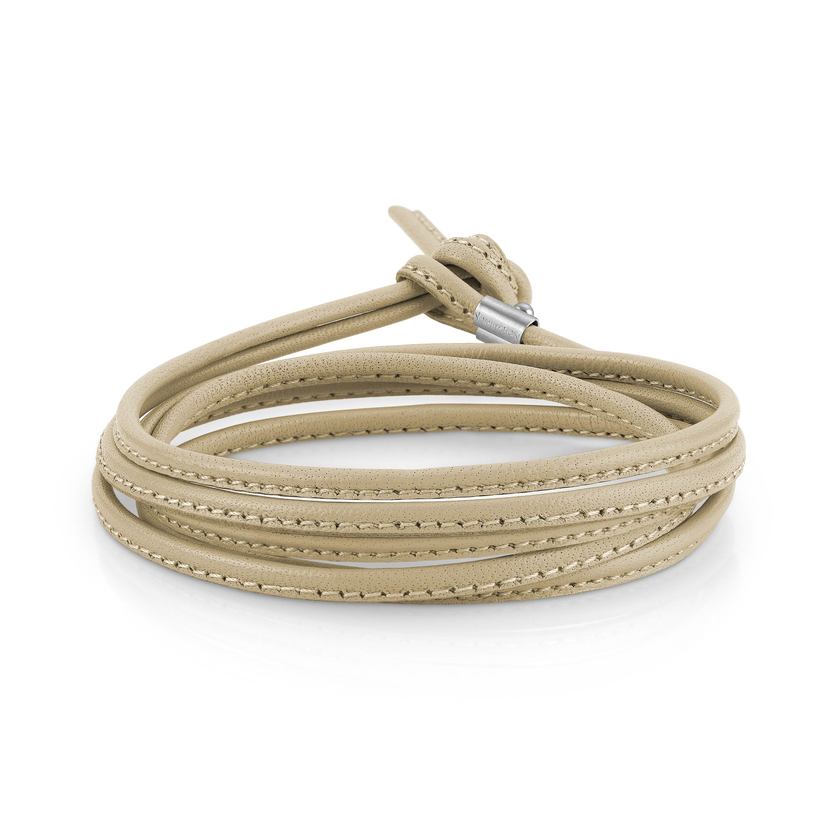 Nomination BON BON Armband aus Leder und Stahl (LANG) (007_Beige) 065089/007