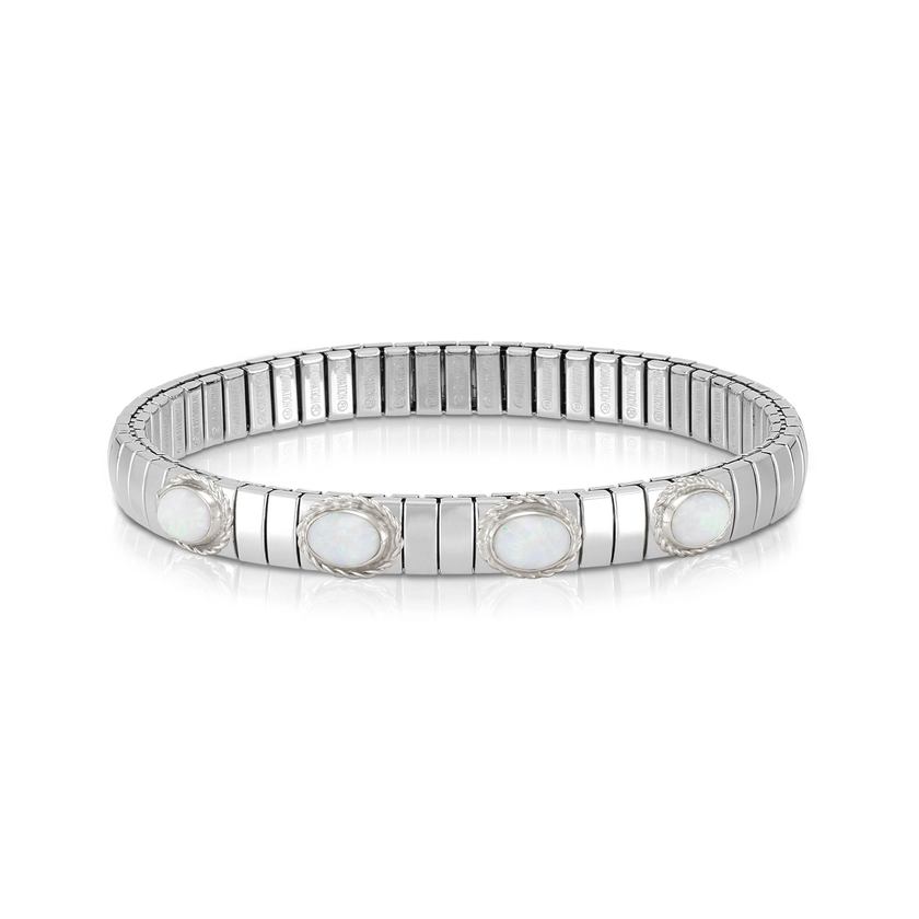 Nomination XTE Armband  aus Stahl, Silber 925 und 4 Steine (GDR) (013_OPAL WEISS (SYNTHETISCH)) 043421/013
