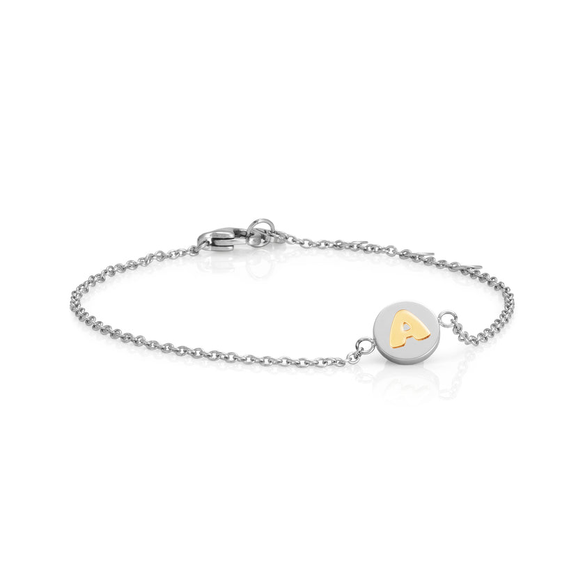 Nomination Armband MYBONBONS aus Edelstahl mit BUCHSTABEN aus 18-K-Gold (001_A) 065040/001