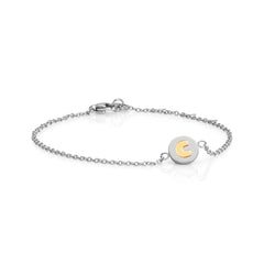 Nomination Armband MYBONBONS aus Edelstahl mit BUCHSTABEN aus 18-K-Gold (003_C) 065040/003