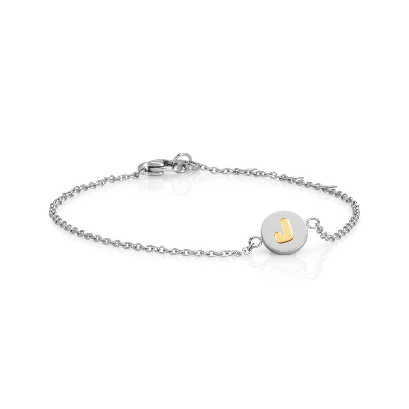 Nomination Armband MYBONBONS aus Edelstahl mit BUCHSTABEN aus 18-K-Gold (010_J) 065040/010