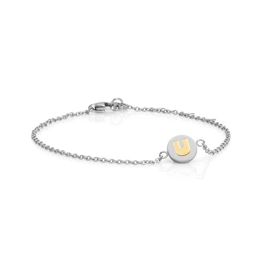 Nomination Armband MYBONBONS aus Edelstahl mit BUCHSTABEN aus 18-K-Gold (021_U) 065040/021