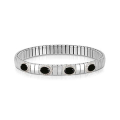 Nomination XTE Armband  aus Stahl, Silber 925 und 4 Steine (GDR) (017_ACHAT SCHWARZ) 043421/017