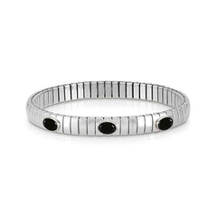 Nomination XTE Armband aus Stahl, Silber 925 und 3 Steine (017_ACHAT SCHWARZ) 043471/017