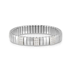 Nomination N,Y, MEDIUM Armbande aus Stahl, Silber 925 und kubisch Zirkon (001_WEISS) 044412/001