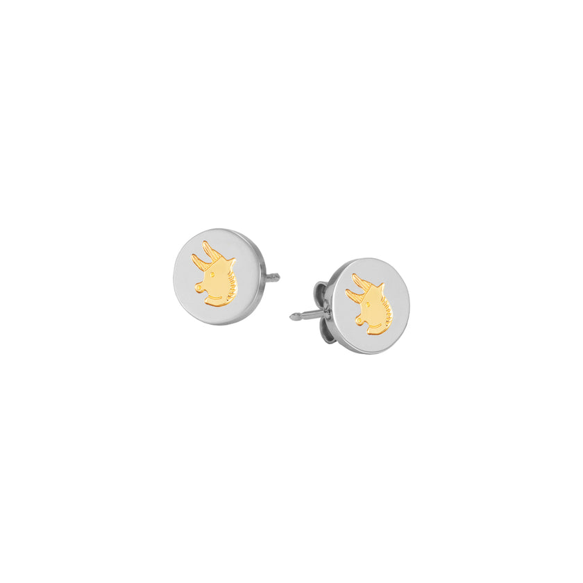 Nomination Ohrringe MYBONBONS aus Edelstahl mit STERNZEICHEN aus 18-K-Gold (002_STIER) 065024/002