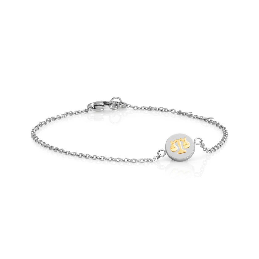 Nomination Armband MYBONBONS aus Edelstahl mit STERNZEICHEN aus 18-K-Gold (007_WAAGE) 065044/007