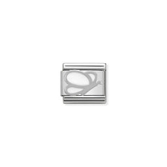 Nomination COMPOSABLE Classic SYMBOLE aus Edelstahl, Email und Silber 925 (02_Weisse Schmetterling) 330202/02