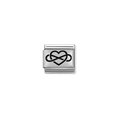 Nomination COMPOSABLE CLASSIC PLAETTCHEN aus Edelstahl, mit 925er Silber verziert, (05_unendliche Herz) 330102/05