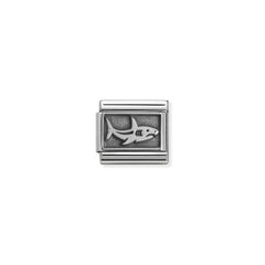 Nomination COMPOSABLE CLASSIC PLAETTCHEN aus Edelstahl, mit 925er Silber verziert, (13_Hai) 330102/13