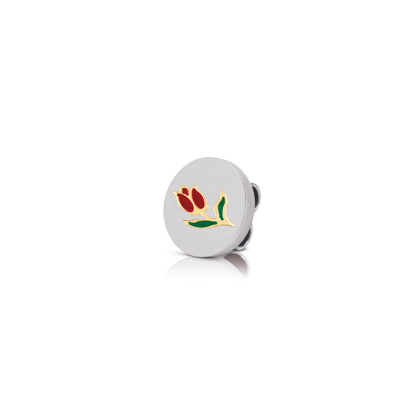 Nomination MYBONBONS Plaettchen aus Edelstahl, Email und 18k gold (Symbole) (004_Tulpe) 065084/004