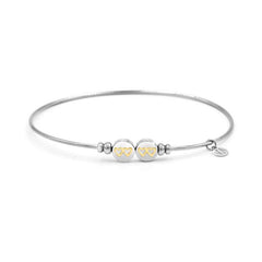Nomination MYBONBONS Contrarier aus Edelstahl mit Symbolen aus 18k gold (008_Doppeltes Herz) 065201/008