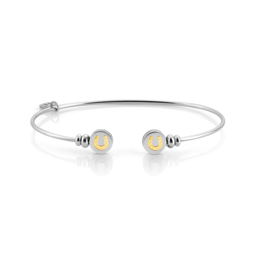 Nomination MYBONBONS Contrarier aus Edelstahl mit Symbolen aus 18k gold (005_Hufeisen) 065202/005
