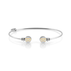 Nomination MYBONBONS Contrarier aus Edelstahl mit Symbolen aus 18k gold (008_Doppeltes Herz) 065202/008