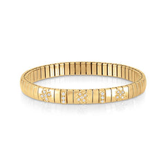 Nomination Bracciali XTE in acciaio, arg 925 e Cub Zirc, Fin ORO (3) (005_Glucksklee) 043520/005