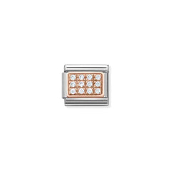 Nomination COMPOSABLE CLASSIC PAVE aus Edelstahl und gold 9k (01_weiss) 430301/01