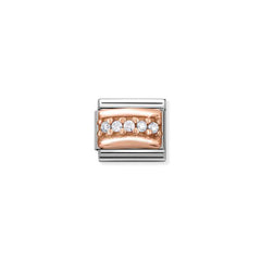 Nomination COMPOSABLE CLASSIC RELIEF PAVE aus Edelstahl und gold 9k (01_weiss) 430304/01