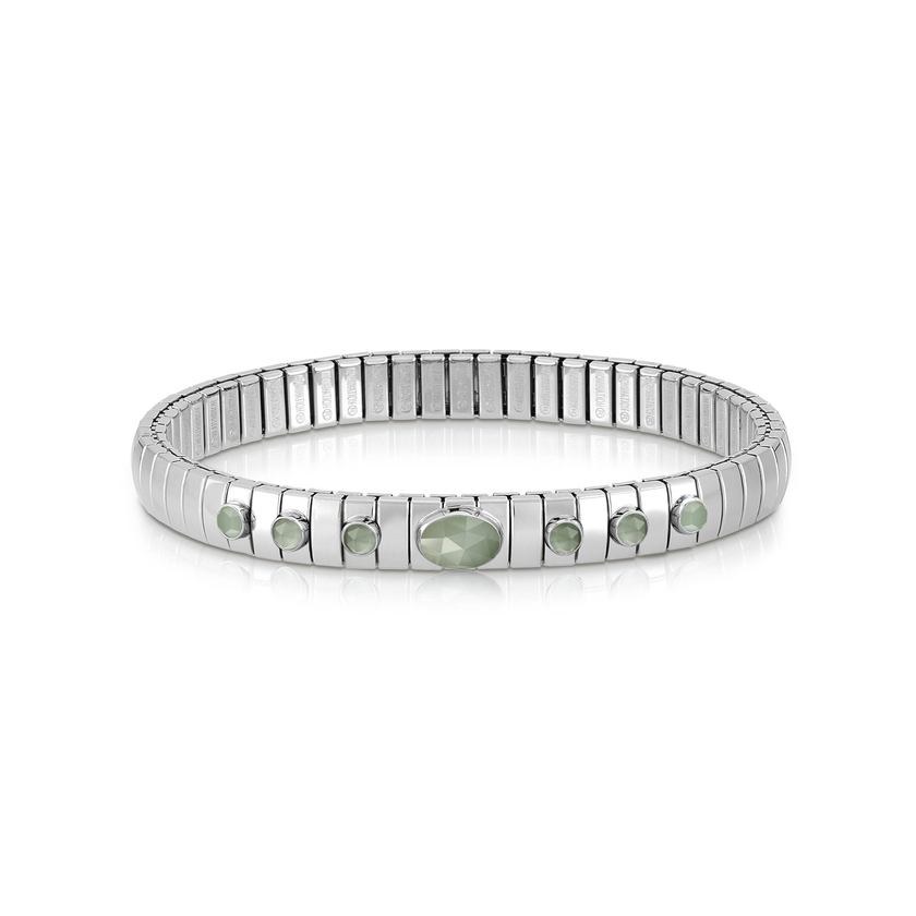 Nomination XTE Armband aus Edelstahl, Silber 925 und Jade (005_Salbei gruen) 043321/005