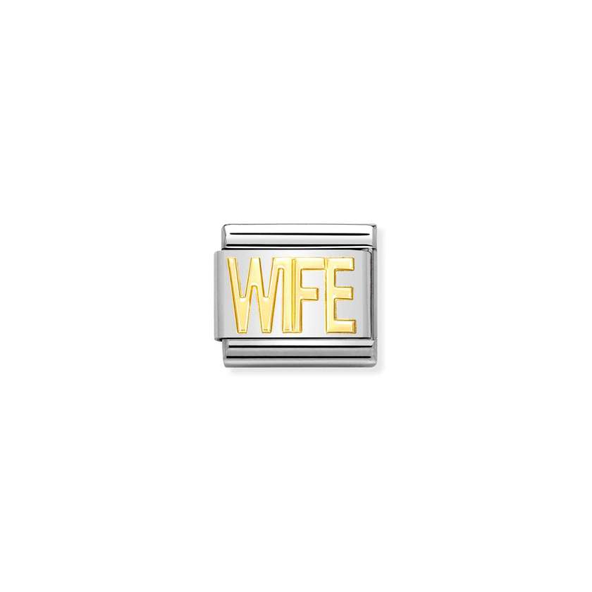 Nomination Composable Classic SCHRIFTZUGE Edelstahl und 18K-Gold (23_WIFE) 030107/23