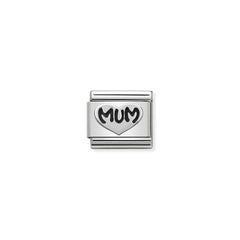 Nomination COMPOSABLE CLASSIC OXIDIERTE SYMBOLE aus Edelstahl, mit 925er Silber verziert, (12_Herz MUM) 330101/12