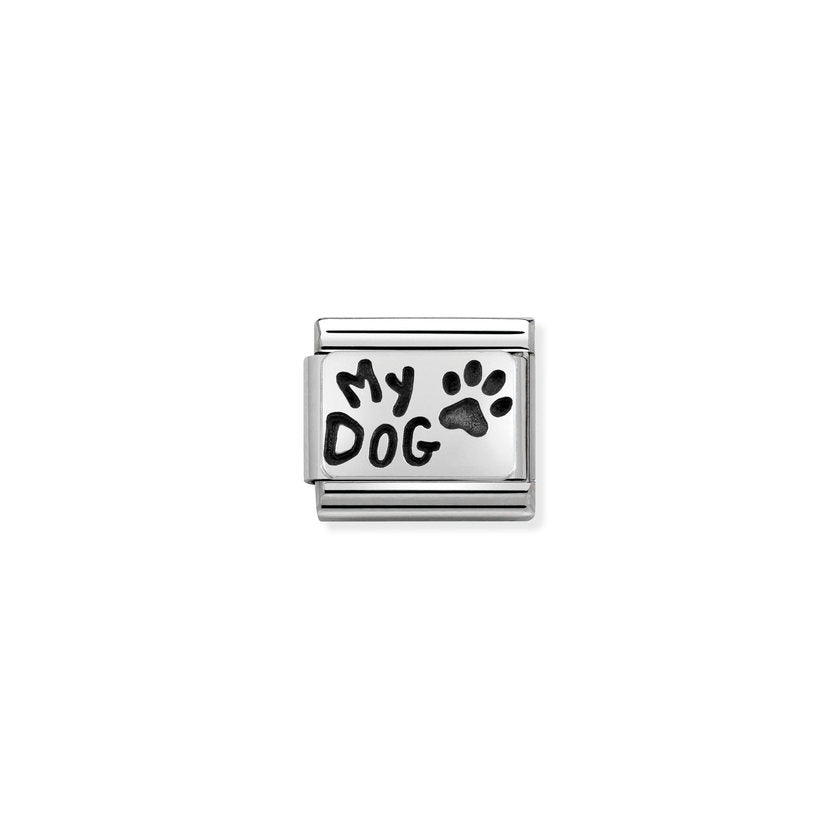 Nomination COMPOSABLE CLASSIC PLAETTCHEN aus Edelstahl, mit 925er Silber verziert, (35_MY DOG) 330102/35