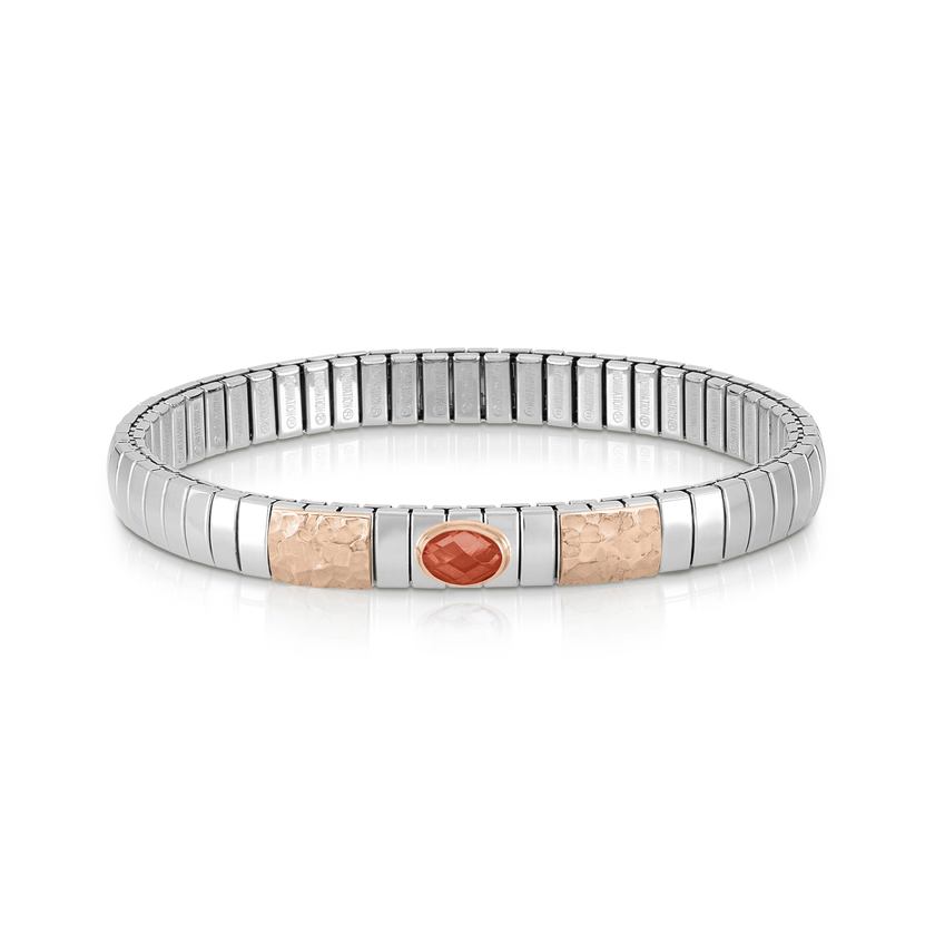 Nomination Armband XTE aus Edelstahl, Gold 9k UND 1 Zirc, FACETTIERT (005_ROT) 044021/005