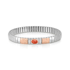 Nomination Armband XTE aus Edelstahl, Gold 9k UND 1 Zirc, FACETTIERT (005_ROT) 044021/005