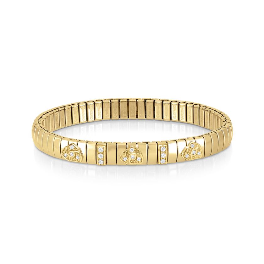 Nomination Bracciali XTE in acciaio, arg 925 e Cub Zirc, Fin ORO (3) (038_Blume) 043520/038